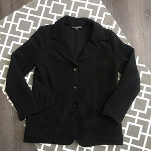 Elliott Lauren Black Ribbed Knit Blazer Size 10